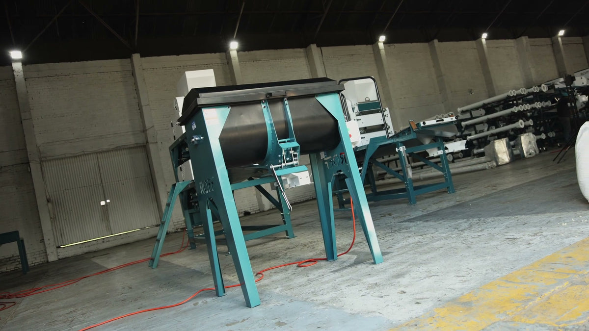 Roff 70-litre horizontal batch mixer in the Roff factory in Kroonstad