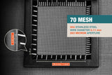 #70 Mesh | 304 Stainless Steel | 263 Micron / 0.263mm Aperture (Hole Size) | 70 Mesh Wires per Inch | 0.11mm Wire Diameter | 1m x 1.32m