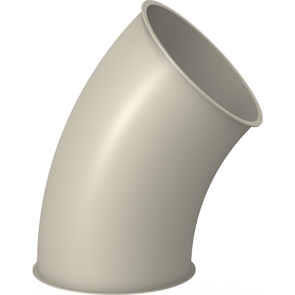 Bends R=2D - 45 degree | 175 diameter | 1.5mm thick | Powder coated