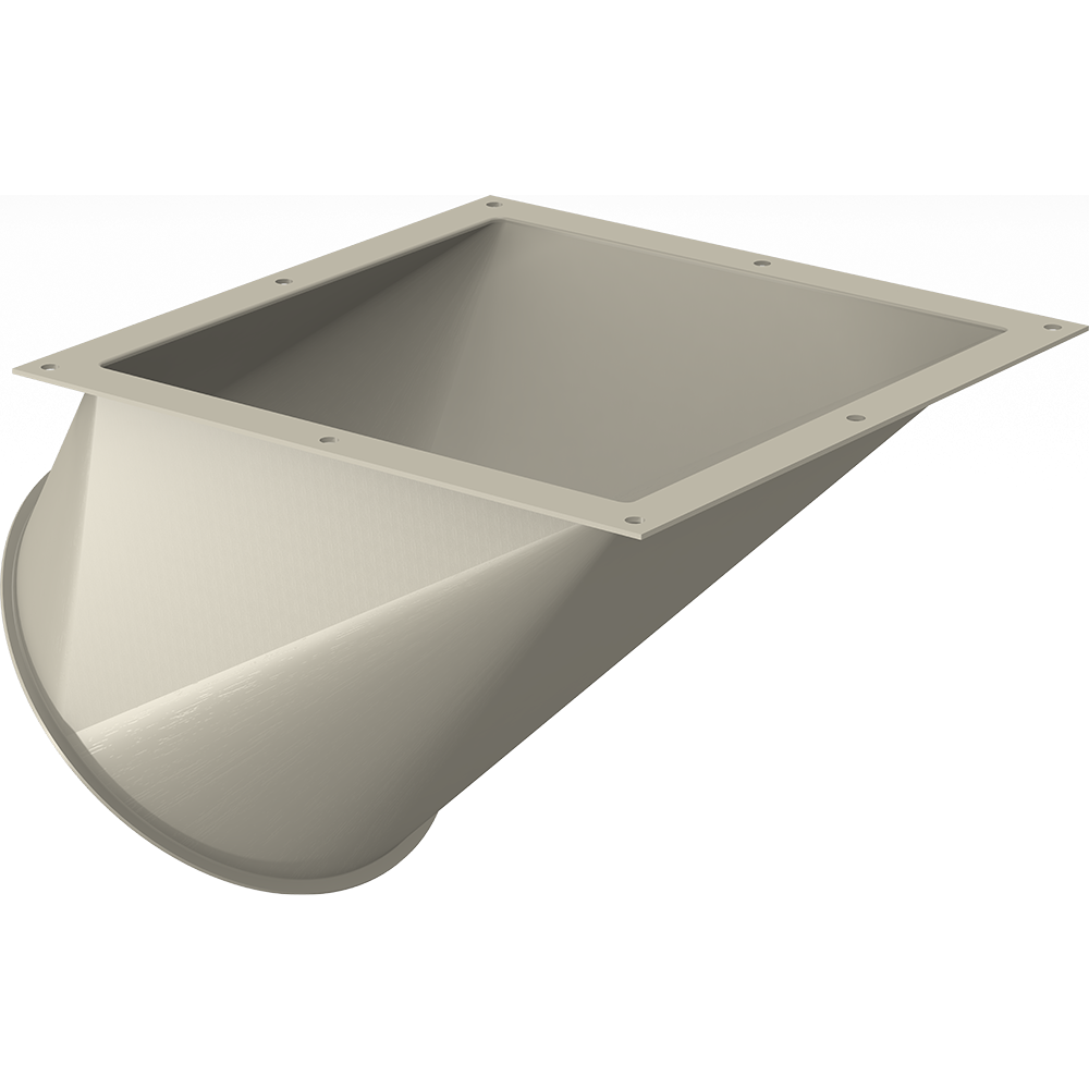 Spouts with inclination of 45 degree | 120 diameter | 1.5mm thick | Powder coated