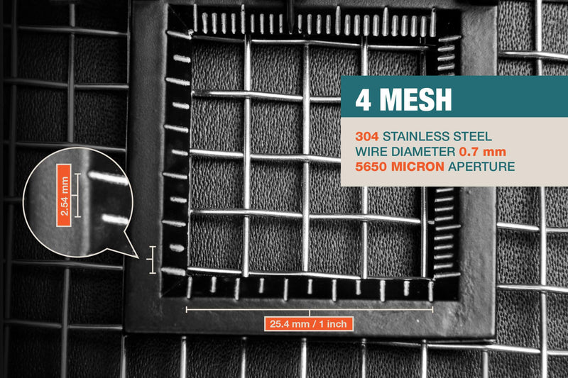4 Mesh, 304 Stainless Steel, 5.65mm (Aperture) / 5650 Micron, 0.7mm Wire Diameter, 1mx1.32m