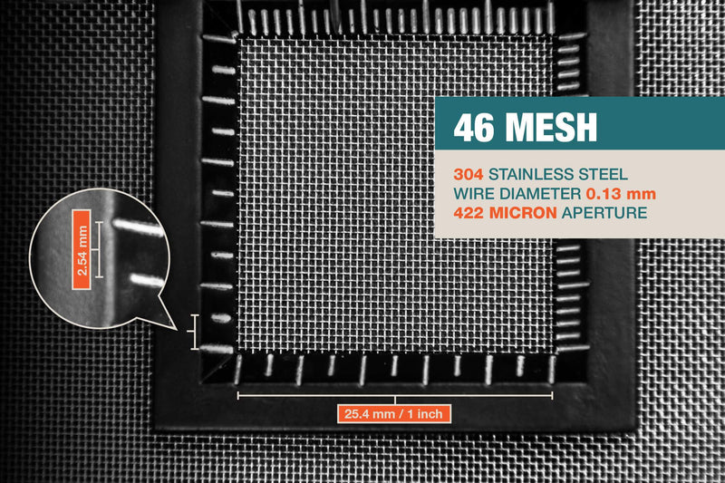 46 Mesh, 304 Stainless Steel, 0.422mm (Aperture) / 422 Micron, 0.13mm Wire Diameter, 1mx1.32m