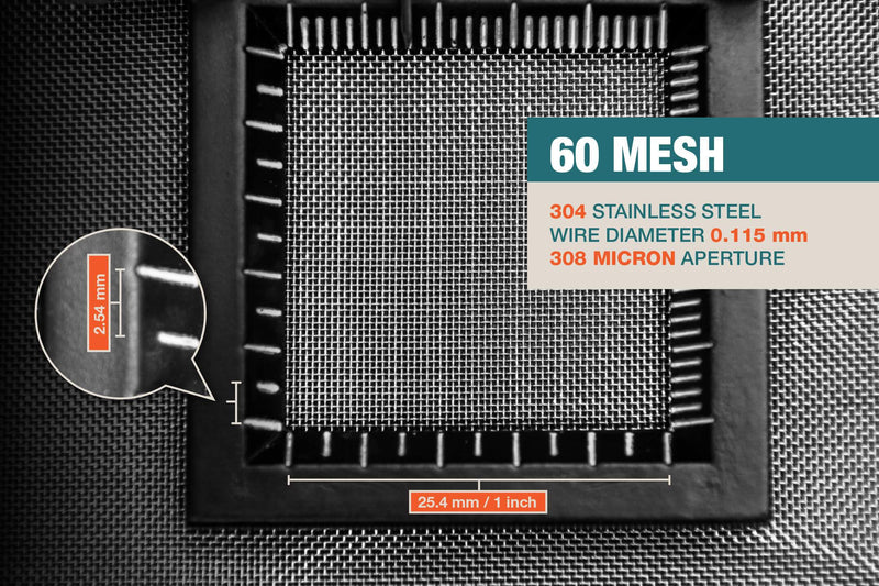 60 Mesh, 304 Stainless Steel, 0.308mm (Aperture) / 308 Micron, 0.115mm Wire Diameter, 1mx1.32m