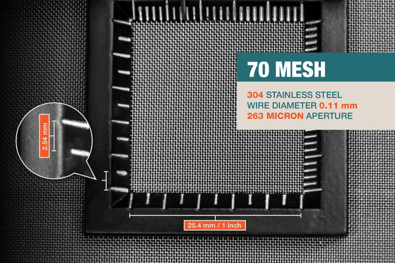70 Mesh, 304 Stainless Steel, 0.263mm (Aperture) / 263 Micron, 0.11mm Wire Diameter, 1mx1.32m