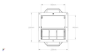 Top View - Roff Double Magnet Dimensions