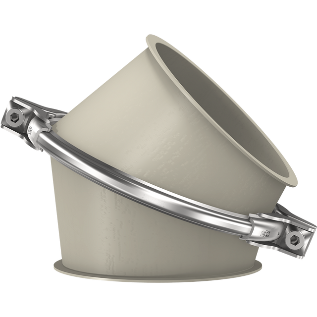 Type_Adjustable elbows from 0 to 45 degree | 200 diameter | 1.5mm thick | Powder coated with EPDM Seal