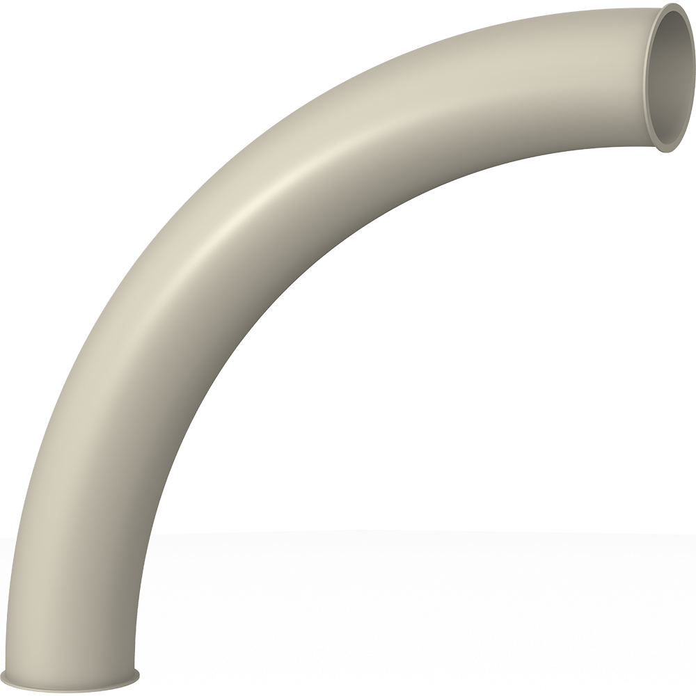 Bends R=5D - long radius - 90 degree | 100 diameter | 2mm thick | Powder coated 