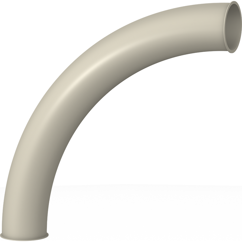 Bends R=5D - long radius - 90 degree | 100 diameter | 2mm thick | Powder coated 